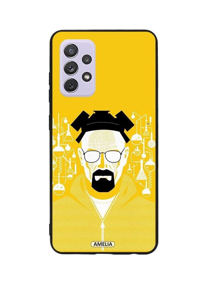 Amelia Danger Man Lab Protective Case Cover For Samsung Galaxy A72 5G Yellow/Black - Image 1