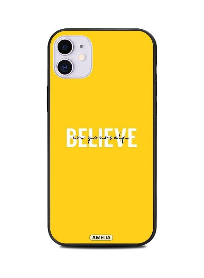 Amelia Believe In Yourself Protective Case Cover For Apple iPhone 11 Yellow - Image 1