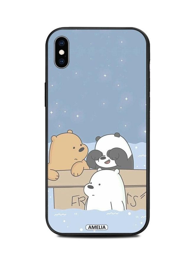 إميليا حافظة حماية بتصميم طبعة كرتون "Bear Friends" مناسبة لهاتف أبل آيفون X وXS تتميز الحافظة بتصميم مُتعدد الألوان. - Image 1