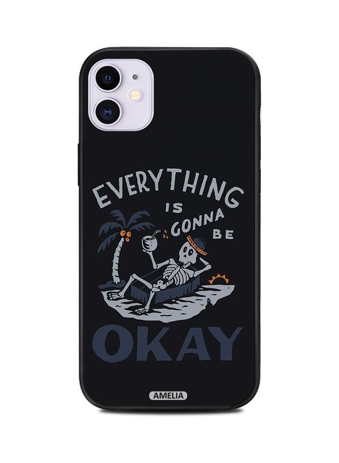 Amelia Everything Is Gonna Be Ok Protective Case Cover For Apple iPhone 11 Black/Grey - Image 1