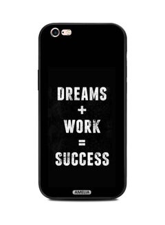 Dreams Plus Work Quote Protective Case Cover For Apple iPhone 6/6s Black/White
