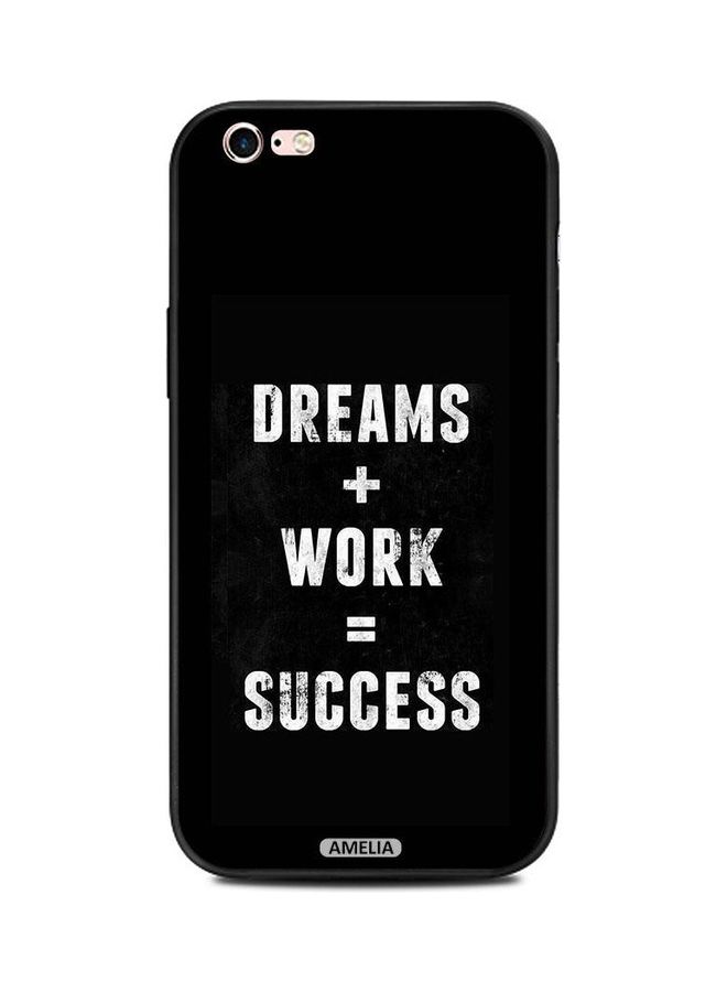 Amelia - Dreams Plus Work Quote Protective Case Cover For Apple iPhone 6/6s Black/White - Image 1