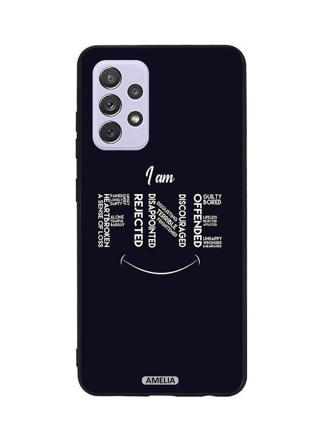 Amelia I Am Fine Protective Case Cover For Samsung Galaxy A52 5G Black/White - Image 1