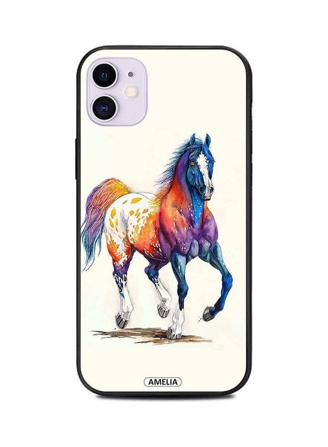 Amelia Coloured Horse Paint Art Protective Case Cover For Apple iPhone 11 Multicolour - Image 1