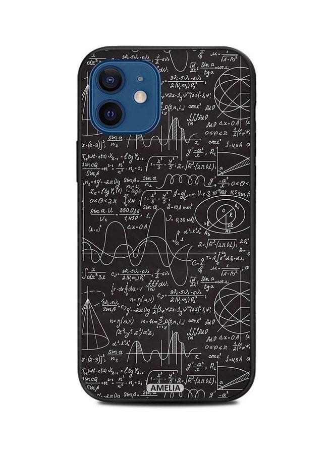 Amelia Math Equations Protective Case Cover For Apple iPhone 12 Mini Black/White