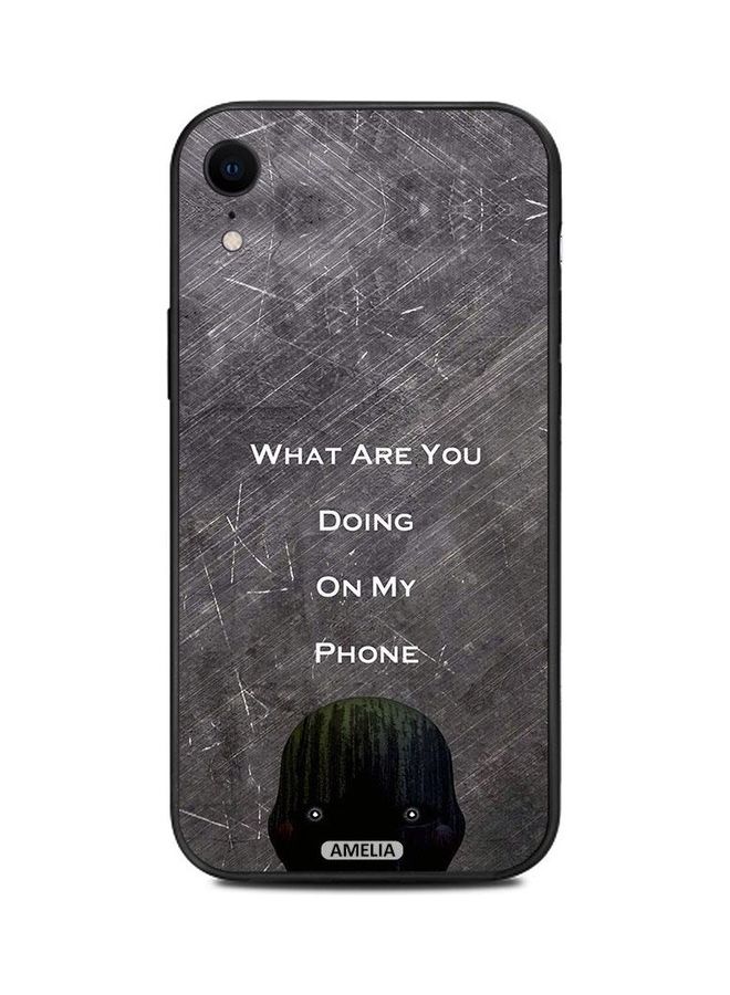 إميليا "غطاء حماية واق بطبعة عبارة "What Are You Doing On My Phone" لهاتف أبل آيفون XR" متعدد الألوان - Image 1