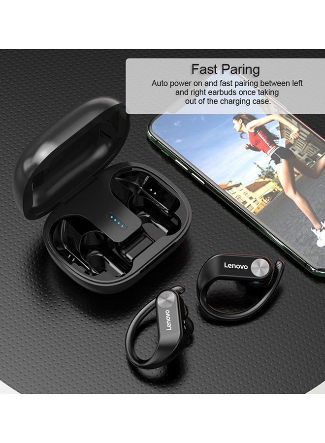 لينوفو سماعة أذن LP7 بتقنيىة اللاسلكية الحقيقية والبلوتوث وميكروفون وخطافين للأذن أبيض - Image 2