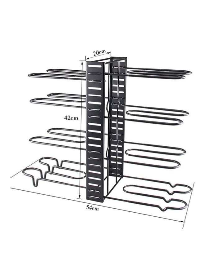Sharpdo Multi-layer Folding Sitting Pot Lid Storage Rack Black - Image 1