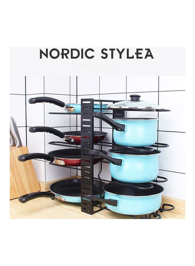 Sharpdo Multi-layer Folding Sitting Pot Lid Storage Rack Black - Image 2