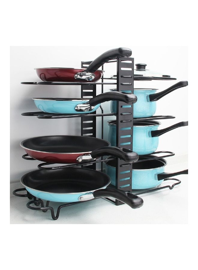 Sharpdo Multi-layer Folding Sitting Pot Lid Storage Rack Black - Image 3