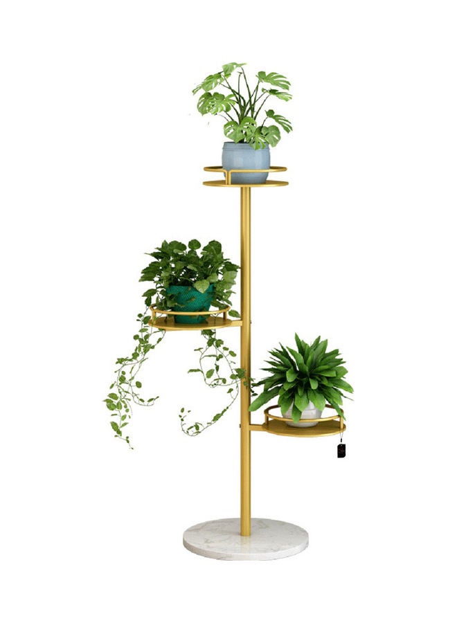 Sharpdo Marble Multi-Layer Balcony Decoration Flower Shelf Gold 88x32cm - Image 2