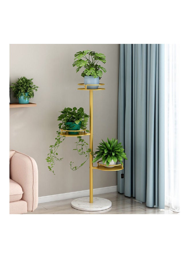 Sharpdo Marble Multi-Layer Balcony Decoration Flower Shelf Gold 88x32cm - Image 1