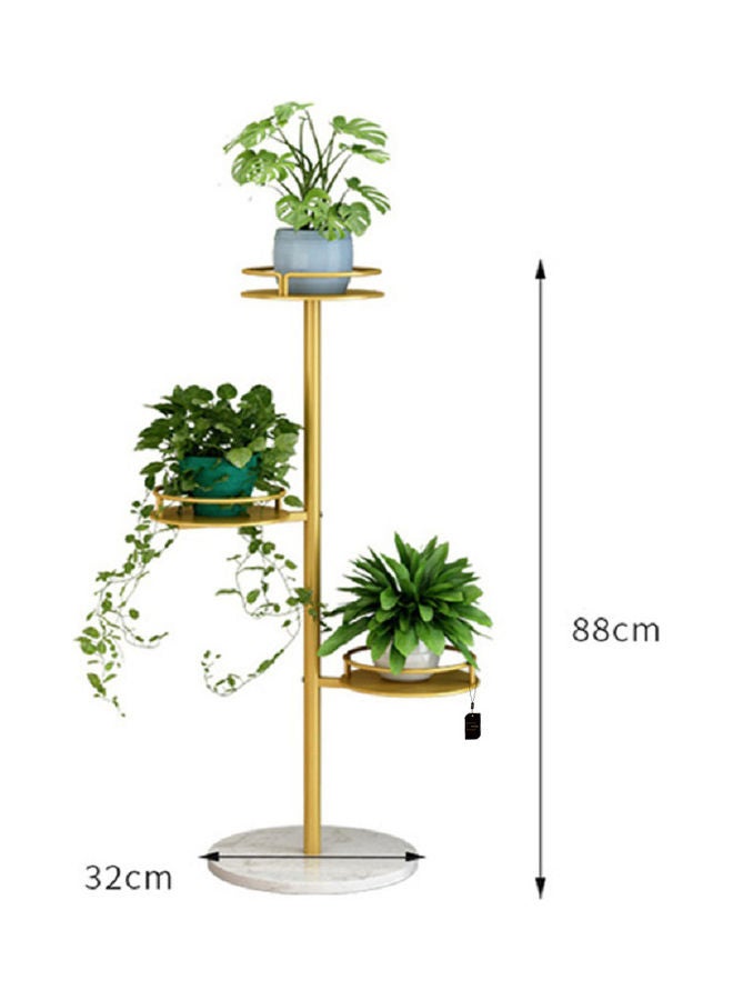 Sharpdo Marble Multi-Layer Balcony Decoration Flower Shelf Gold 88x32cm - Image 4