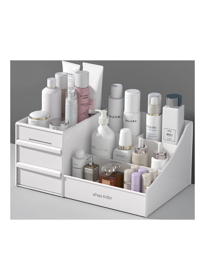 Sharpdo Drawer Type Cosmetic Plastic Storage Box White  - Image 2
