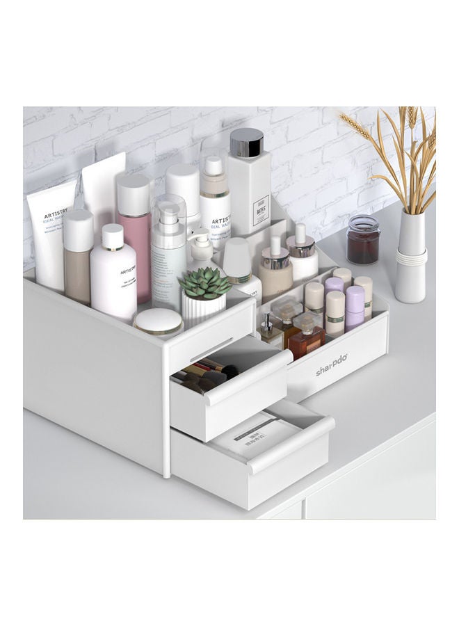 Sharpdo Drawer Type Cosmetic Plastic Storage Box White  - Image 5