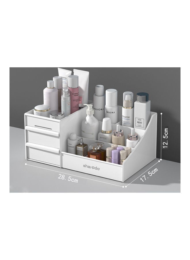 Sharpdo Drawer Type Cosmetic Plastic Storage Box White  - Image 3