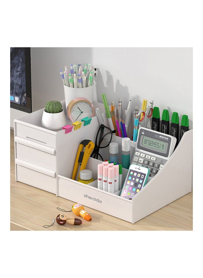Sharpdo Drawer Type Cosmetic Plastic Storage Box White  - Image 4