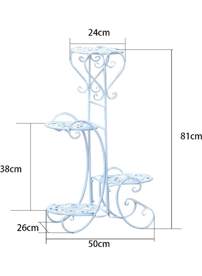 Sharpdo - Iron Multi-layer Decoration Stand white 81x50cm - Image 1