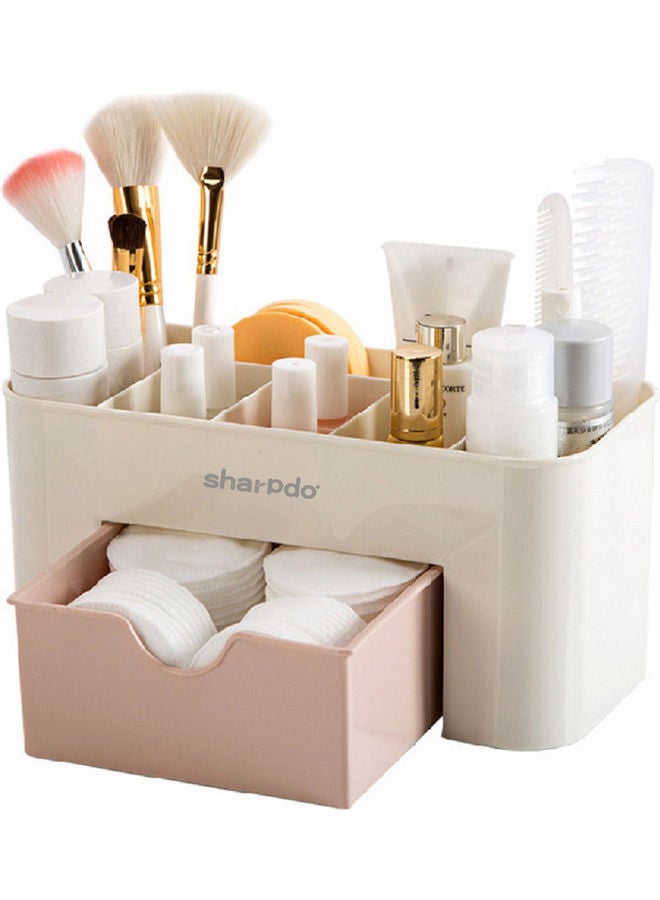 Sharpdo Dressing Table Cosmetic Storage Box Pink/White - Image 2