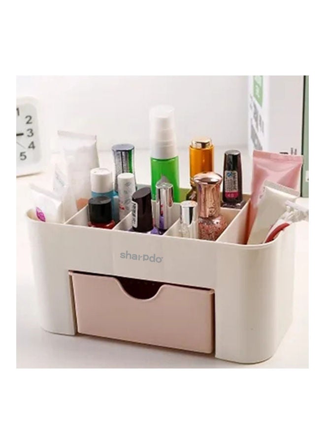 Sharpdo Dressing Table Cosmetic Storage Box Pink/White - Image 4