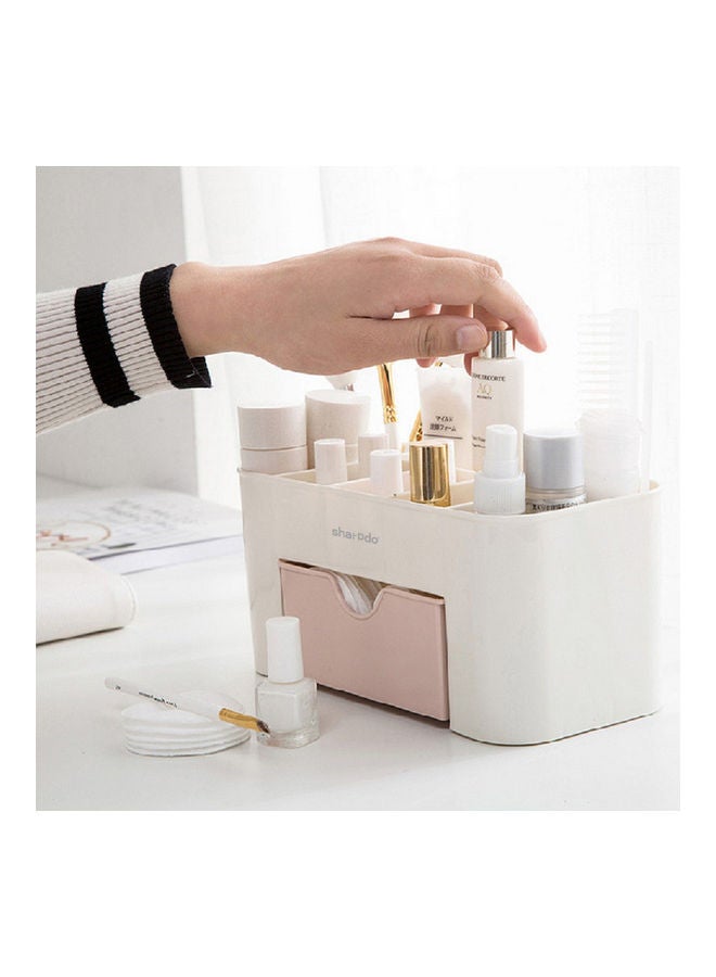 Sharpdo Dressing Table Cosmetic Storage Box Pink/White - Image 5