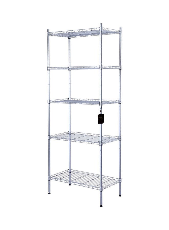 Sharpdo Adjustable 5 Wire Shelving Steel Storage Rack Silver  - Image 1