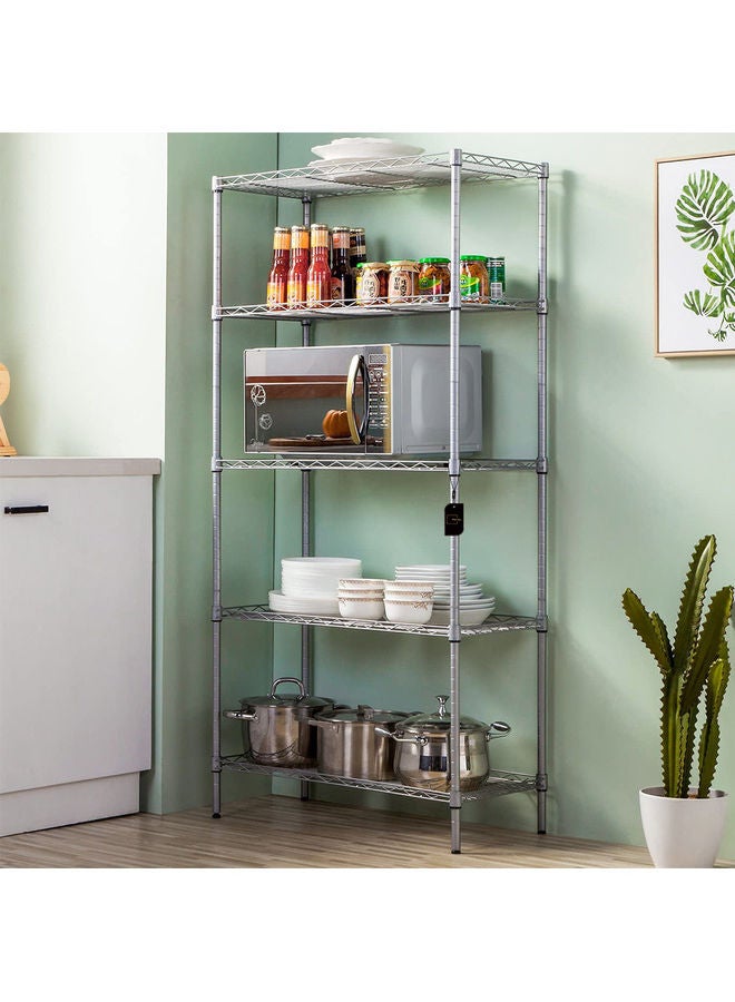 Sharpdo Adjustable 5 Wire Shelving Steel Storage Rack Silver  - Image 5