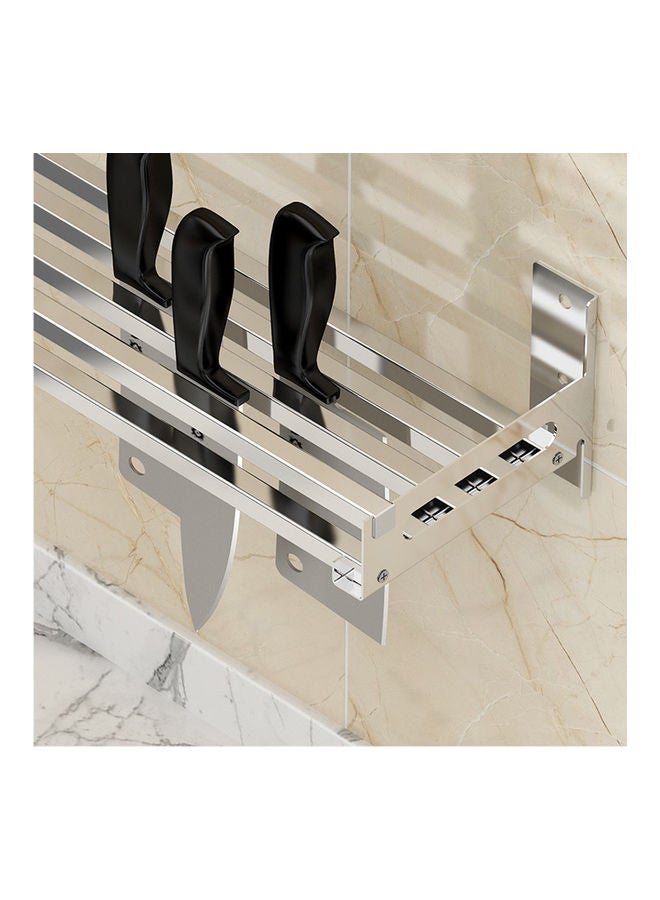 Sharpdo Punch-Free Stainless Steel  Wall-mounted Kitchen Racks Silver - Image 4