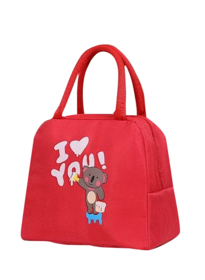 Generic Koala Pattern Insulated Lunch Bag Red 20.5x18x15cm  - Image 1