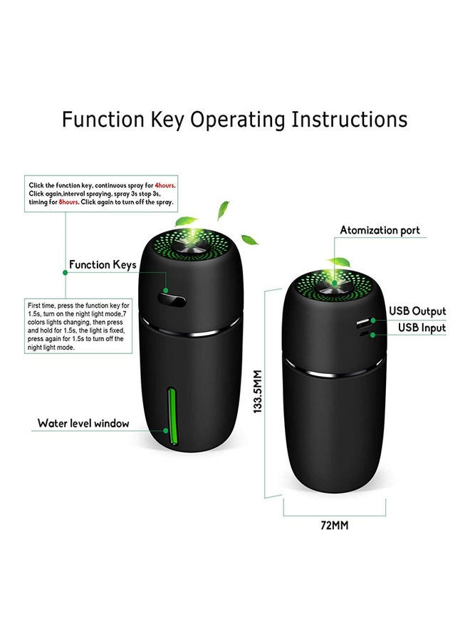 USB Ultrasonic Air Humidifier Black 200ml  - Image 3