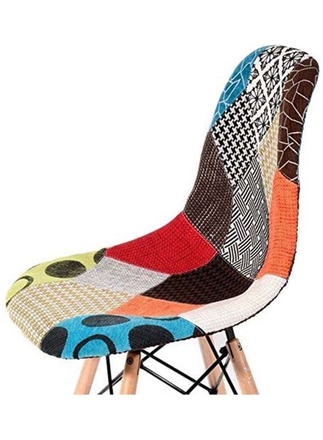 AKF 3-Piece Round Table With Patchwork Cushioned Eames Chairs Multicolour - Image 4