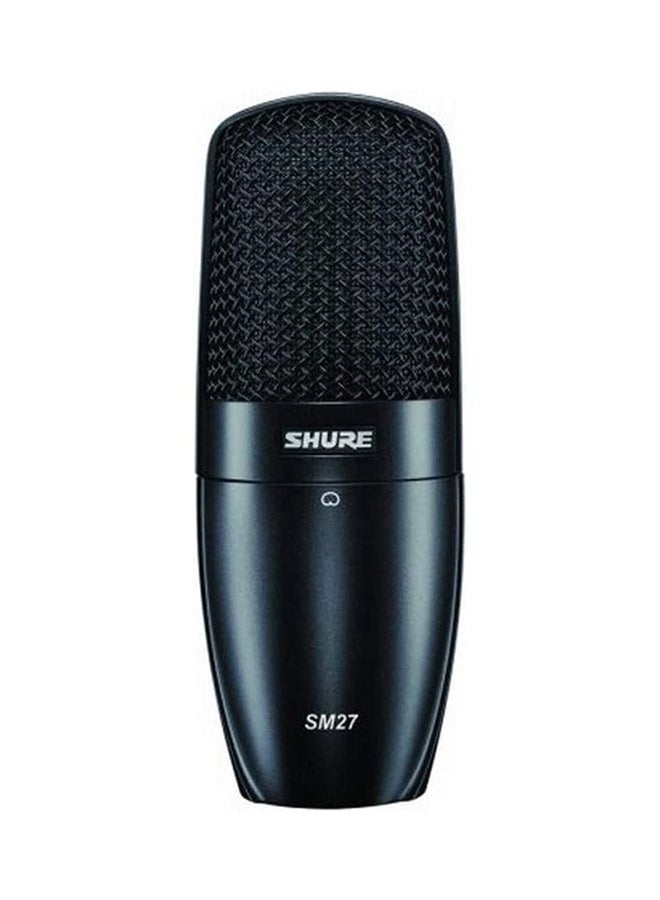 Shure Cardioid Side-Address Condenser Microphone includes Zipper Pouch and Stand Adapter SM27-LC Black  - Image 1