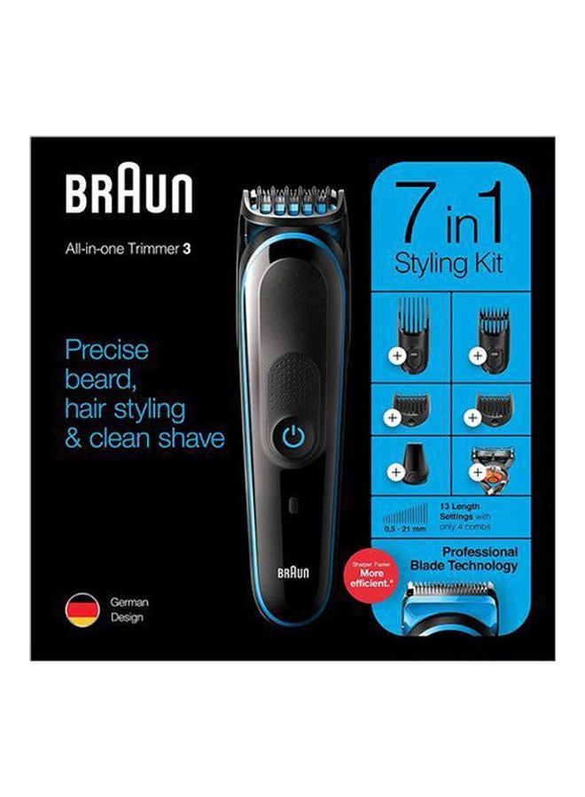BRAUN Professional Hair Clipper Electric Hair Trimmer Black - Blue
