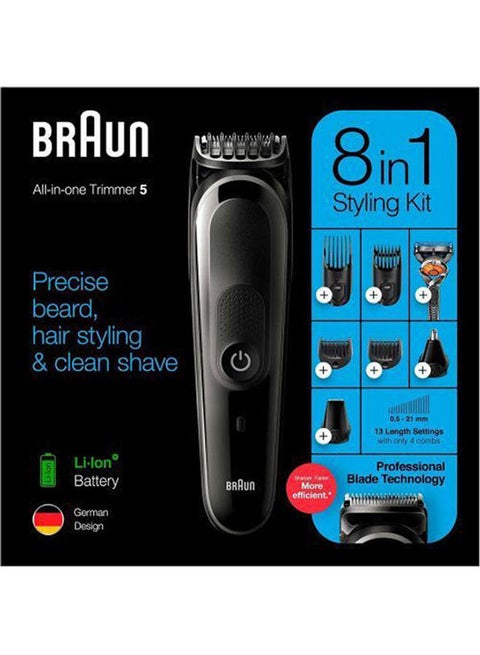 Mgk5260 8-In-1 Trimmer, 6 Attachments + Gillette Fusion5 Proglide Razor Black
