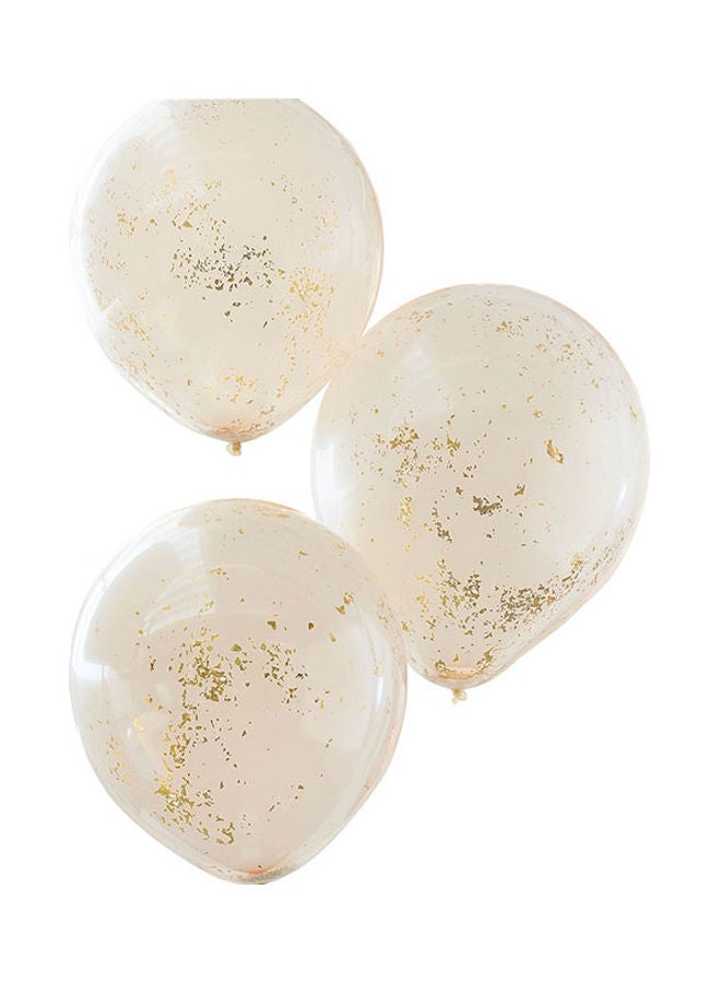 Ginger Ray Peach And Gold Glitter Confetti Balloons 