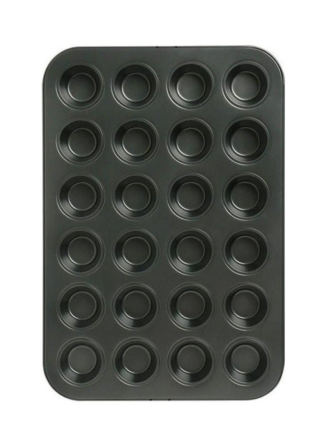 ALMUFARREJ 24 Cup Mini Muffin Mould Black 35x2x26cm  - Image 1