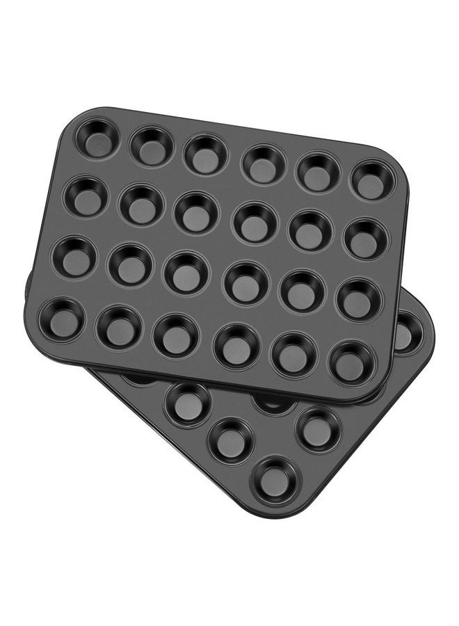 ALMUFARREJ 24 Cup Mini Muffin Mould Black 35x2x26cm  - Image 2