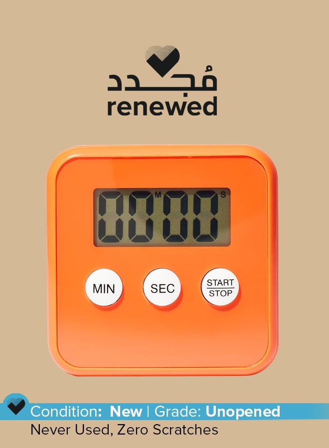 Amal Renewed - Mini Digital Kitchen Timer Orange/White - Image 1