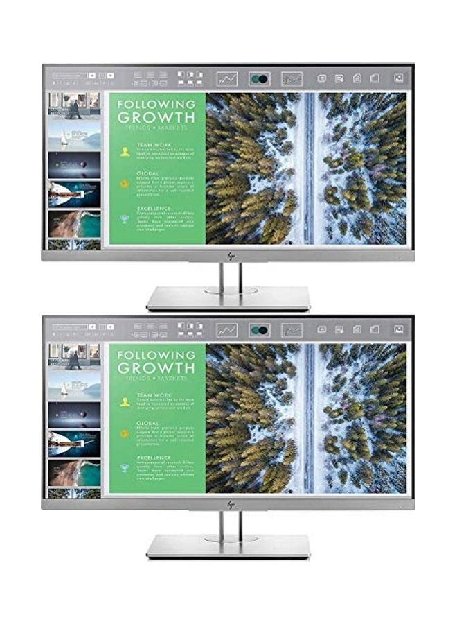 HP 2-Piece EliteDisplay E243 23.8 Inch LED-Lit Monitor Silver - Image 1