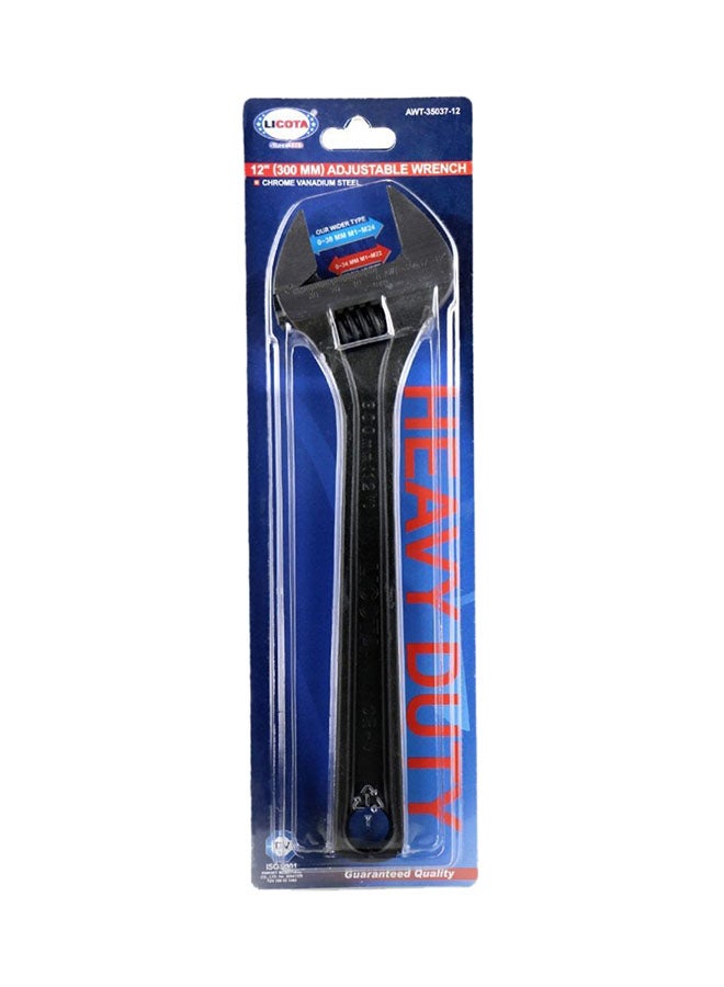 LICOTA Chrome Vanadium Steel Adjustable Wrench Black/Silver 10x36x3cm - Image 3