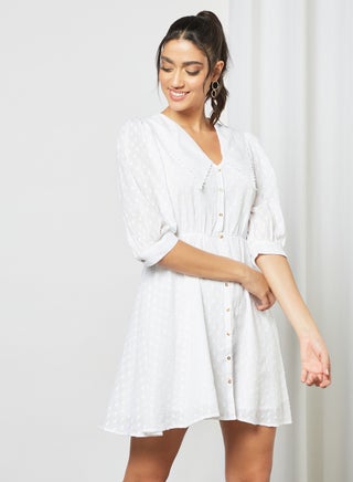 Dotted Mini Dress White - v1626172476/N47668261V_1