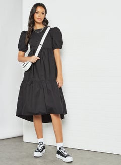 Sivvi x D'Atelier Puff Sleeve Midi Dress Black  - Image 2