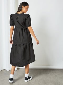 Sivvi x D'Atelier Puff Sleeve Midi Dress Black  - Image 3