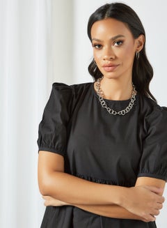 Sivvi x D'Atelier Puff Sleeve Midi Dress Black  - Image 4