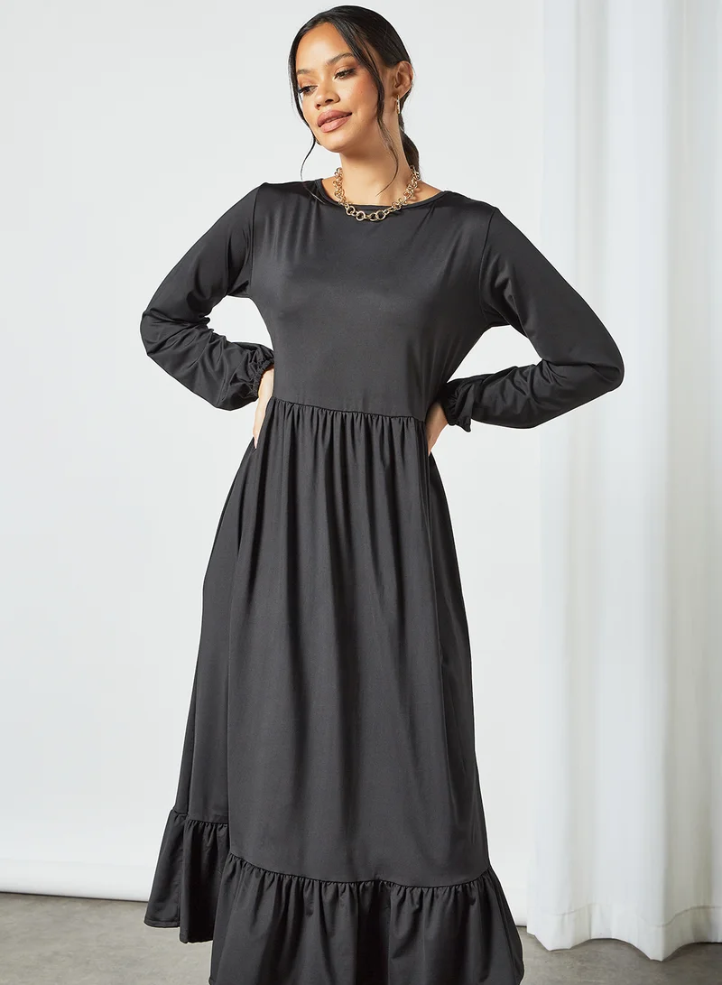 Sivvi x D'Atelier Gathered Hem Midi Dress