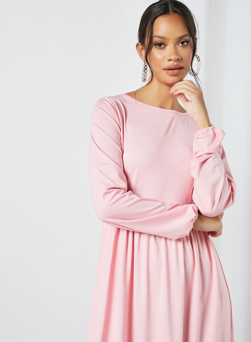 Sivvi x D'Atelier - Gathered Hem Midi Dress Pink - Image 1