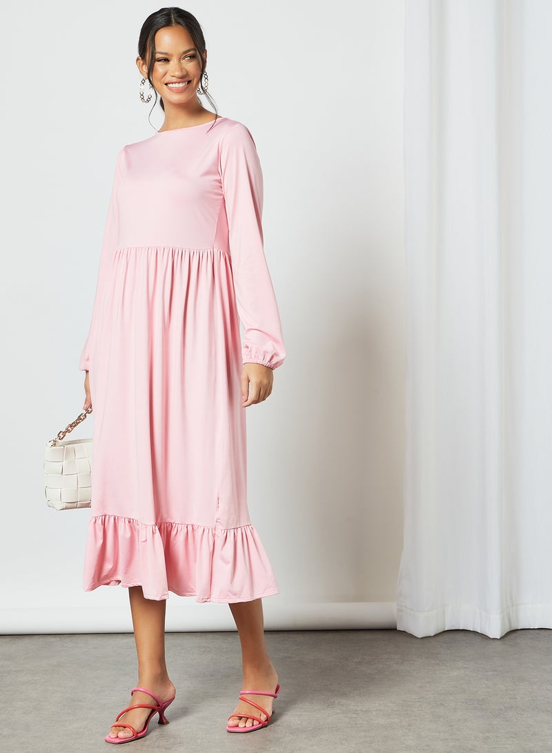 Sivvi x D'Atelier - Gathered Hem Midi Dress Pink - Image 1
