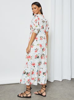 Sivvi x D'Atelier Floral Puff Sleeve Dress White  - Image 4