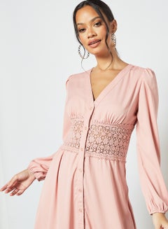 Sivvi x D'Atelier Lace Insert Maxi Dress Pink  - Image 4
