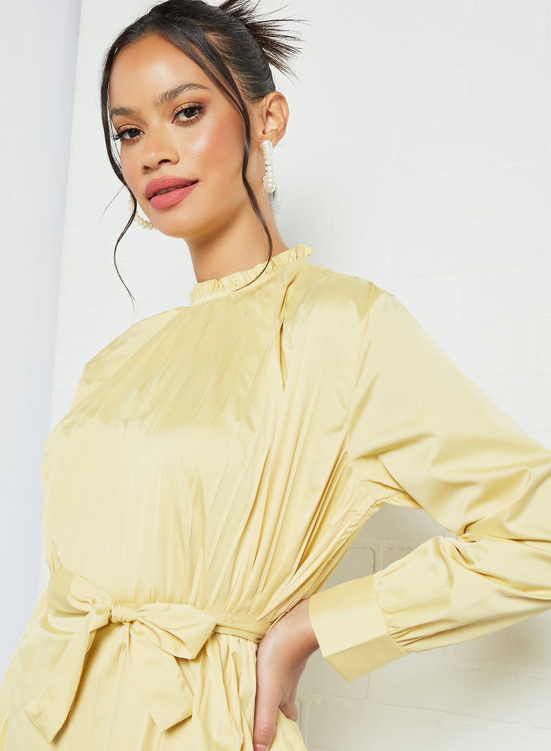 Sivvi x D'Atelier - Pleated Mini Dress Yellow - Image 1
